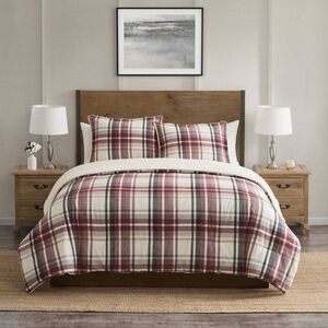 VCNY -  3pc Full/Queen Plaid Cotton Reverse to Comfor Plaid